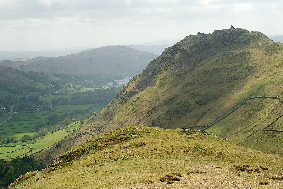 Grasmere and Helm Crag from the top of the first rock step
