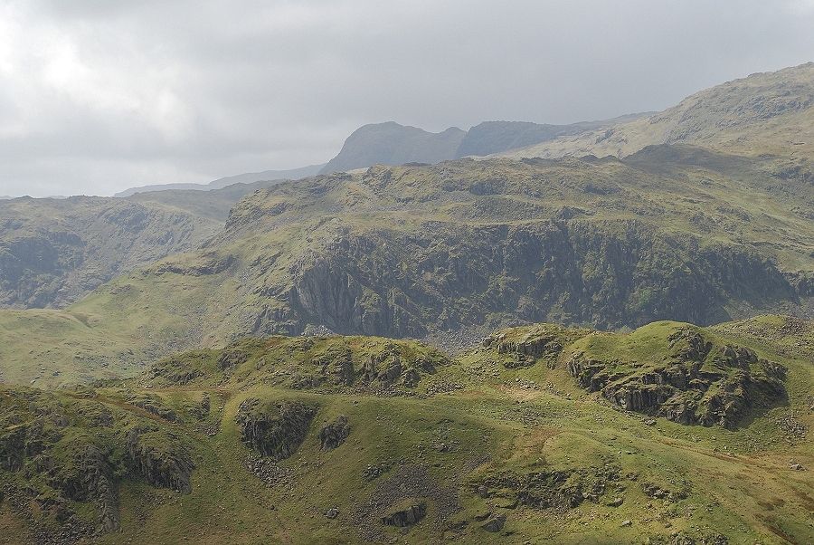 The Langdale Pikes over Gibson Knott and Tarn Crag