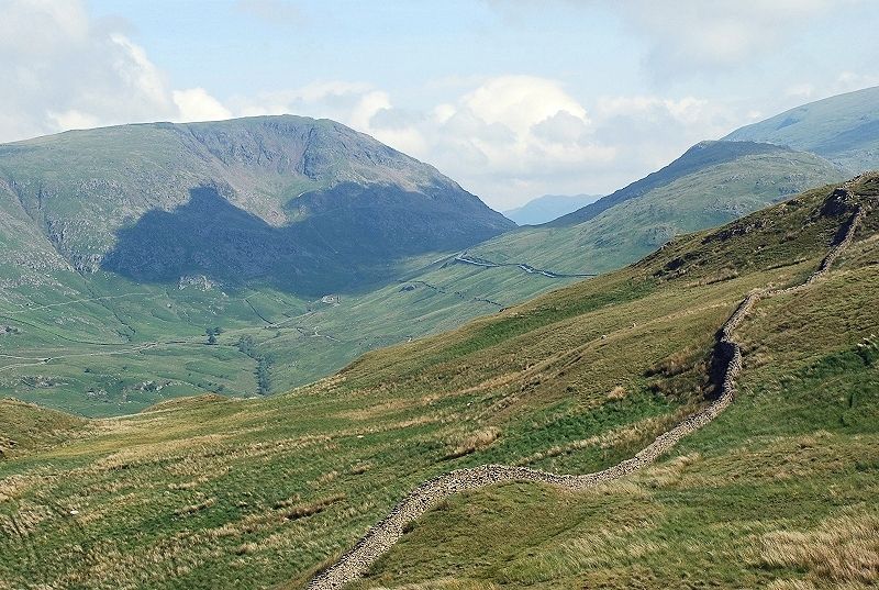 The Kirkstone Pass from the summit ridge