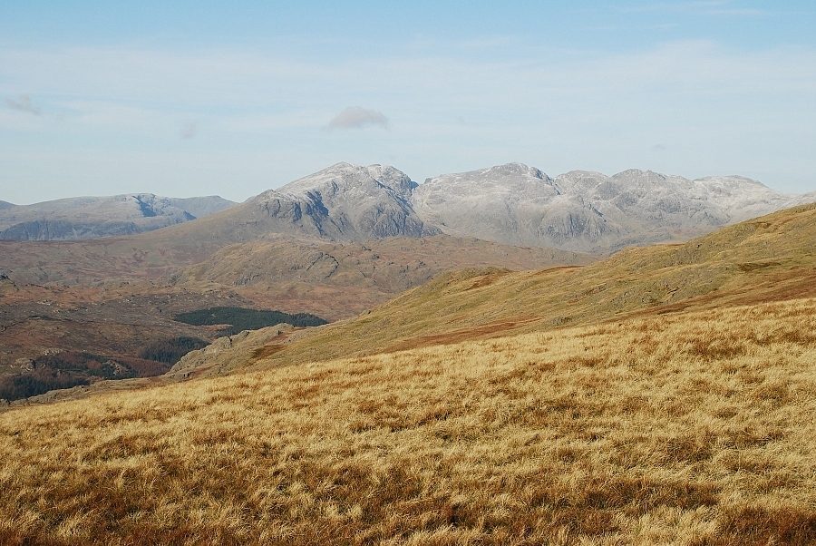 The Scafells from Walna Scar Pass