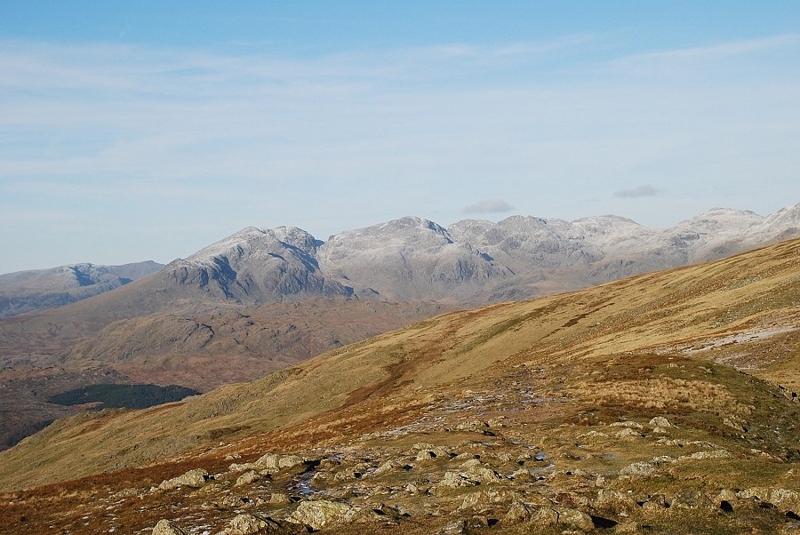 The Scafells and Esk Pike from Brown Pike