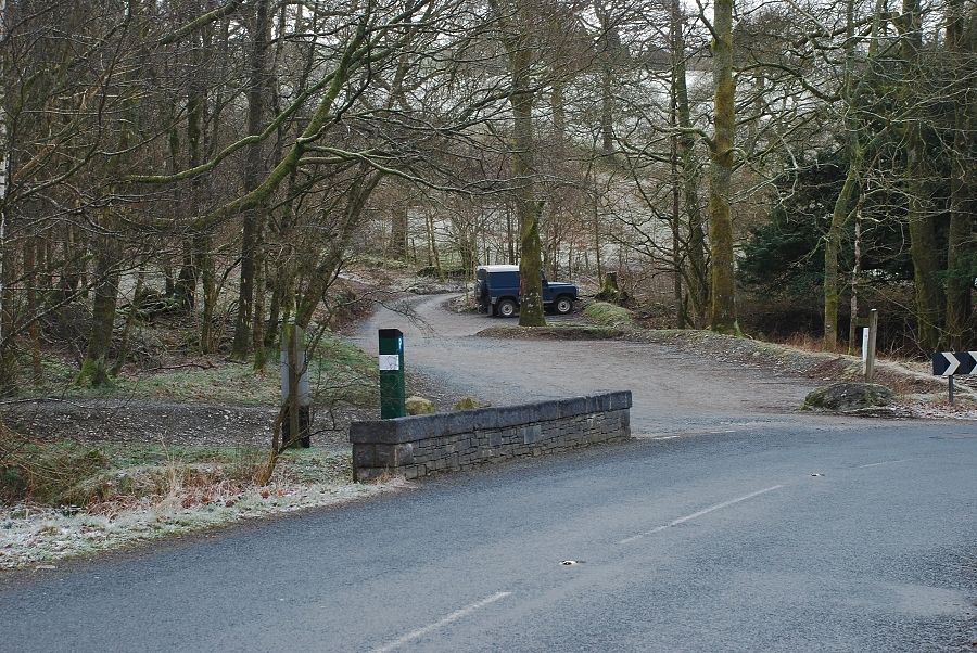 The National Trust car park near Glen Mary Bridge