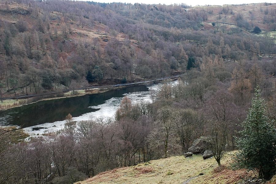 Looking down to Yew Tree Tarn