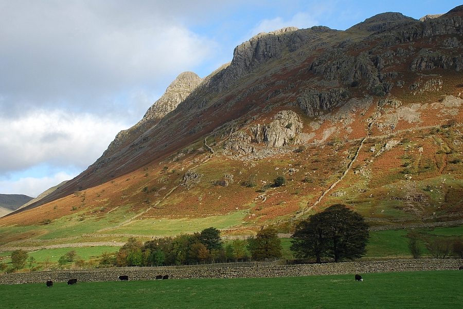 Pike o' Stickle and Gimmer Crag from Great Langdale