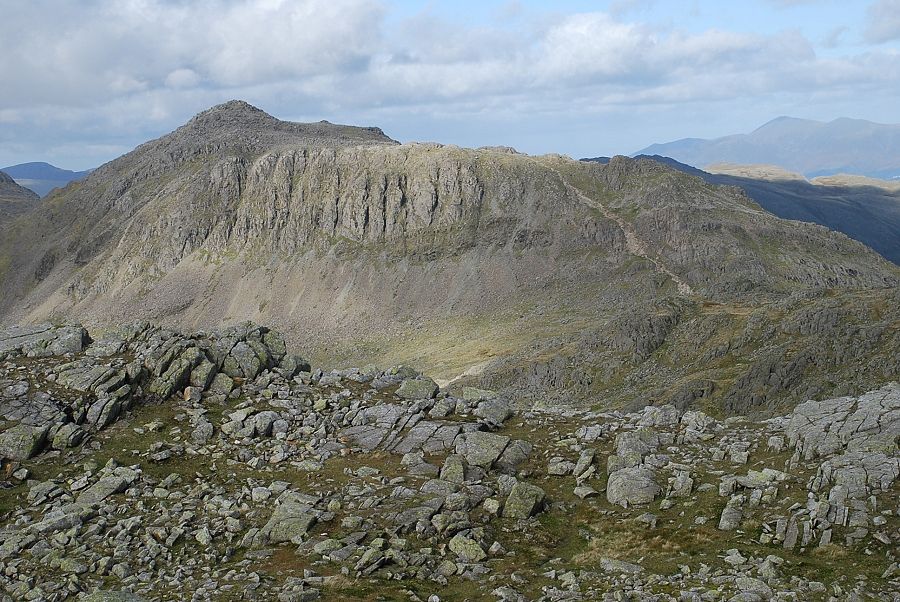 Bowfell from the summit of Crinkle Crags